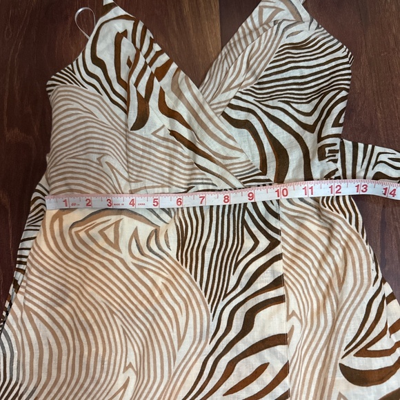 REISS Linen Blend Animal Print Dress Size 0 - Picture 6 of 11